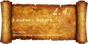 Landherr Albert névjegykártya
